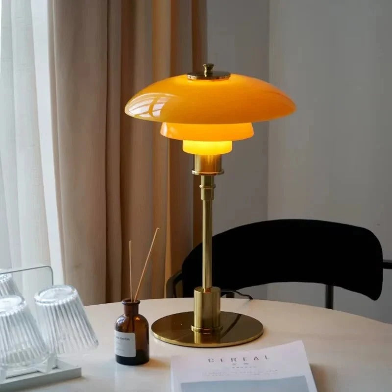 Luminara | Elegant Dimmable Curved Shade Table Lamp for Bedroom or Desk 9