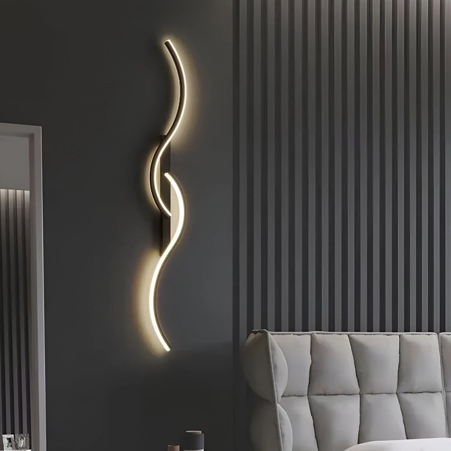Modern Curved Wall Light | Energy-Efficient Sconce with LED Design | Stylish Illumination for Ambient Atmosphere 5