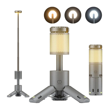 Telescopic Camping Light Rechargeable, Camping Lantern with Magnetic Tripod and Power Bank, Camping Gear