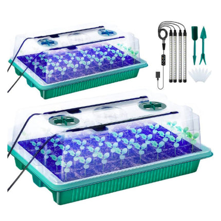 Seed Starter Tray with Grow Light, 40 Cell Seedling Starter Trays with Humidity Dome, Seedling Grow Light with Timer