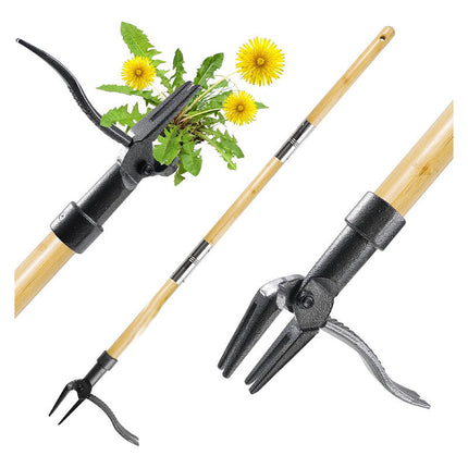 Weed Puller Tool, Stand Up Weed Puller with Long Handle, Stainless Steel Garden Weeding Tool for Dandelions