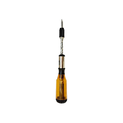 Ratchet Screwdriver with 5 Magnetic Heads, Push Pull Ratcheting Screwdriver, Magnetic Screwdriver for Tight Spaces