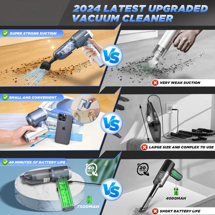 Cordless Vacuum Cleaner for Car 3 in 1, Handheld Car Vacuum with Blower and Air Pump – image 14