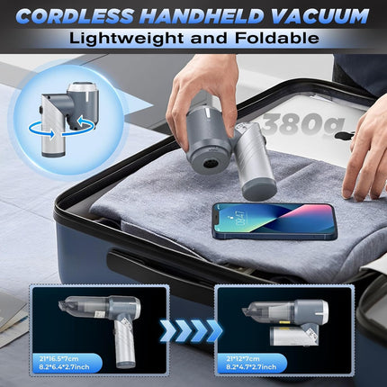 Handheld Car Vacuum with Blower and Air Pump, Mini Car Vacuum with HEPA Filter – image 16