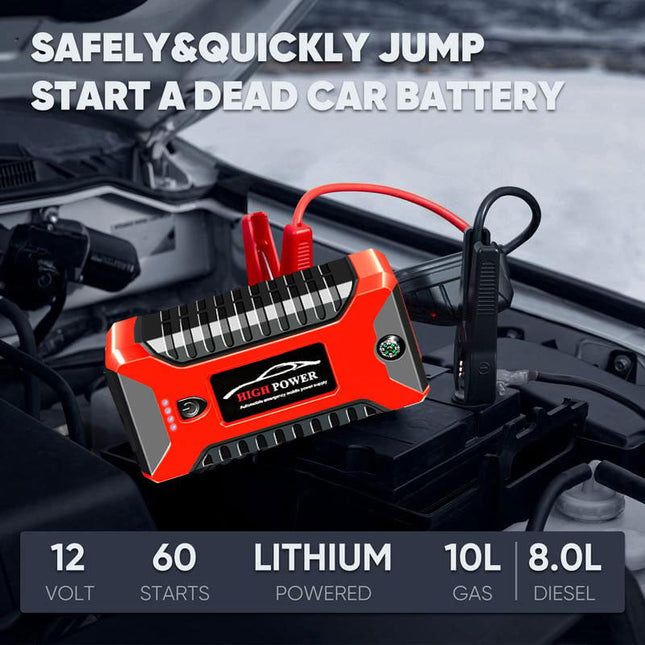 Portable Jump Starter 300A Peak, Car Battery Jump Starter with Power Bank and LED Flashlight