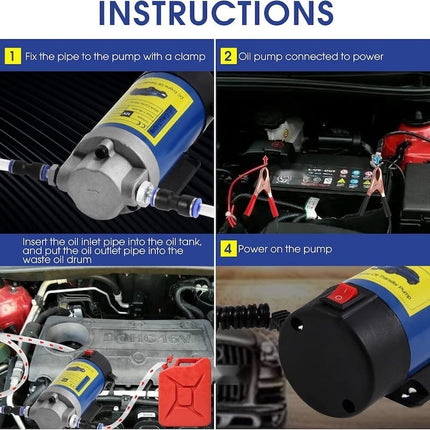 Oil Transfer Pump, Portable Oil Extractor with Battery Clips and Transparent Hoses – image 9