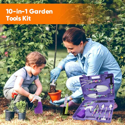 Garden Tool Set 10 Piece with Shovel and Watering Can