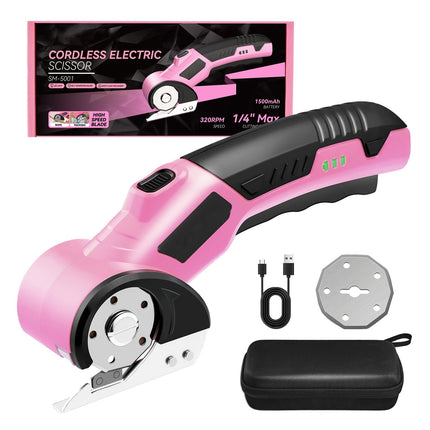Electric Scissors with Extra Blade and Bag, Cordless Electric Scissors for Cardboard, Electric Box Cutter, Sewing Tools