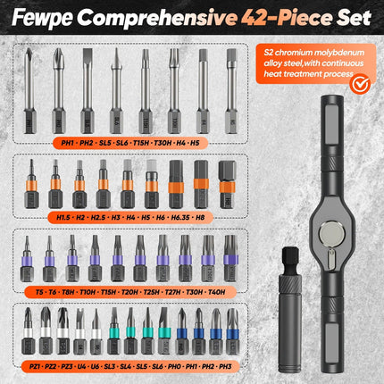 Magnetic Screwdriver Set 42 in 1, Multi Bit Screwdriver with Compact Case – image 17