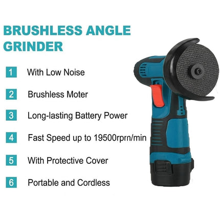 Cordless Angle Grinder 3 Inch, Mini Angle Grinder Brushless