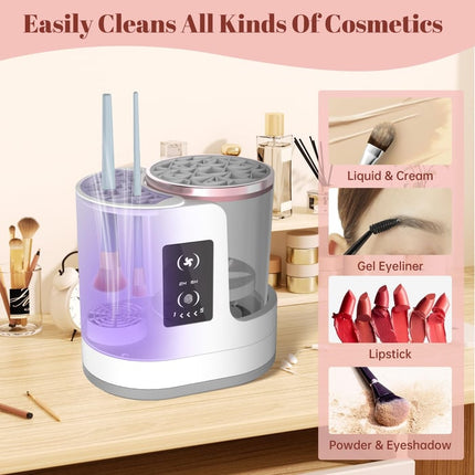 Electric Makeup Brush Cleaner Machine with Dryer, Makeup Brush Holder for Vanity Accessories – image 5