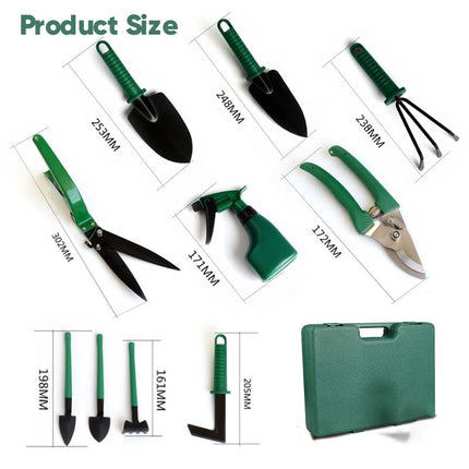 Green Garden Tool Set with PP Handles and Iron Heads – image 5