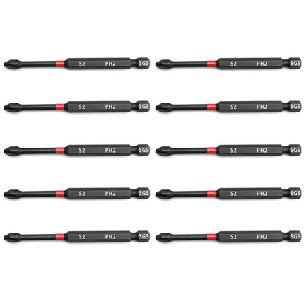 Impact Driver Bits PH2, Magnetic Phillips Screwdriver Bits 10 Pack, Impact Bit Set for Drill and Electric Screwdriver