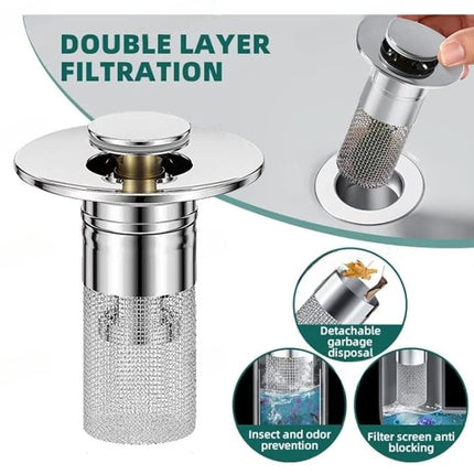 Bathtub Drain Stopper with Hair Catcher, Shower Drain Hair Catcher
