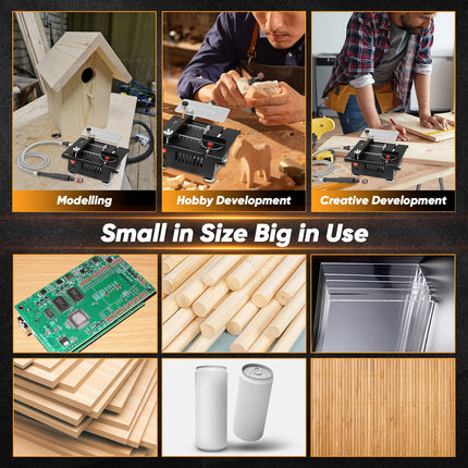Portable Table Saw, Mini Table Saw for Crafts with 7 Speeds