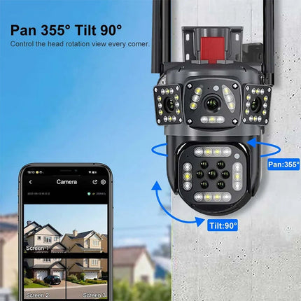 Wireless Security Cameras Outdoor, Solar Powered Security Camera with 3 Lenses – image 8