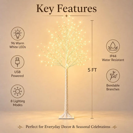 Outdoor Tree Lights, Warm White LED Birch Tree Lights with Remote – image 14