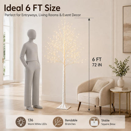 Outdoor Tree Lights, Warm White LED Birch Tree Lights with Remote – image 17