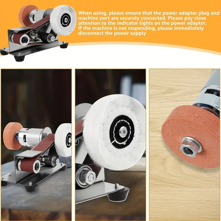 Mini Belt Sander, Electric Sander with Grinding Wheel and Buffing Wheel – image 9