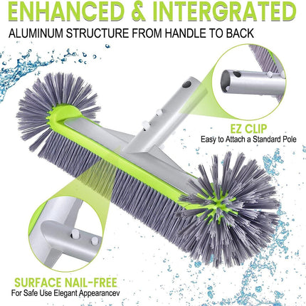 Heavy Duty Pool Brush Head, Nylon Pool Brushes for Walls and Tile with Aluminum Back and EZ Clips – image 16