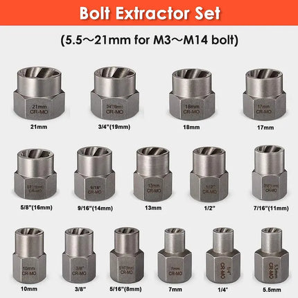 Screw Extractor Set, Stripped Screw Remover for Damaged and Broken Bolts – image 11