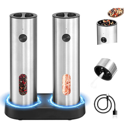 Electric Salt and Pepper Grinders with Charging Base
