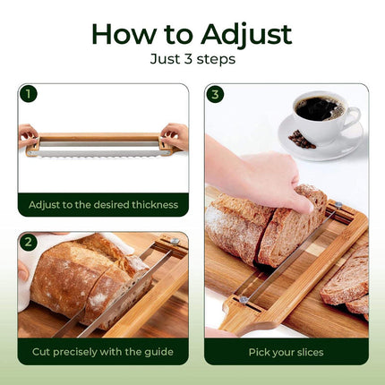 Bread Knife for Homemade Bread, Adjustable Sourdough Bread Slicer with Thickness Guide – image 12