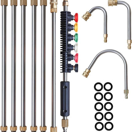Pressure Washer Extension Wand Set with Pressure Washer Nozzles, Power Washer Wand, Gutter Cleaning Tool