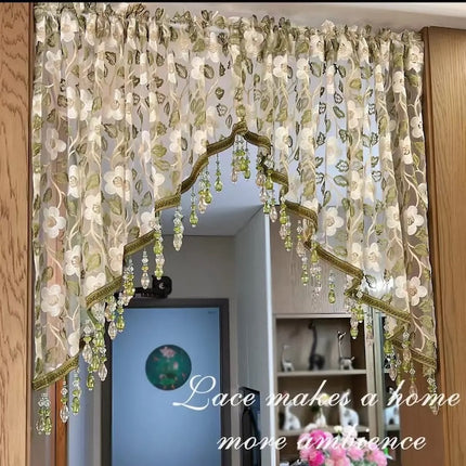 Sheer Curtains for Bedroom, Floral Lace Window Curtain 2 Panels