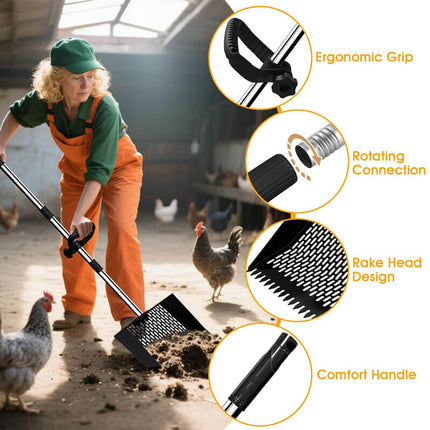 Dog Poop Scooper with Long Handle, Cat Litter Scooper