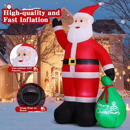 Christmas Inflatable Santa Claus 11.8 ft, Giant Xmas Inflatable with LED Lights – image 4