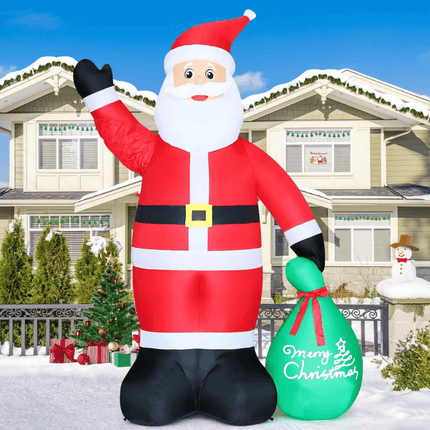Christmas Inflatable Santa Claus 11.8 ft, Giant Xmas Inflatable with LED Lights, Christmas Blow Up Decoration for Yard
