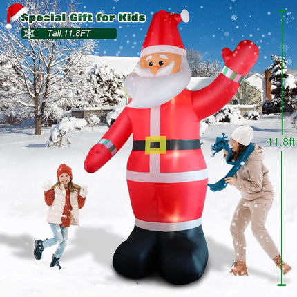 Christmas Inflatable Santa Claus 11.8 ft, Giant Xmas Inflatable with LED Lights