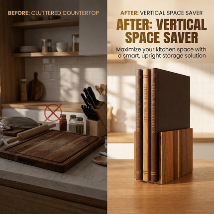 Wood Cutting Boards for Kitchen, Acacia Cutting Board Set of 3 with Holder – image 12