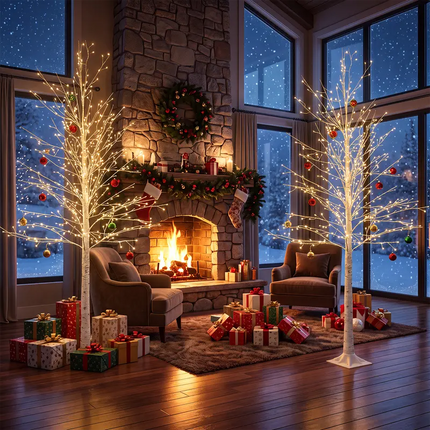 Outdoor Tree Lights, Lighted Birch Tree for Indoor and Holiday Decor – image 12