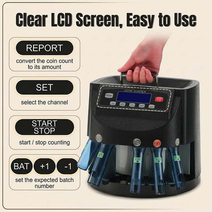 Automatic Coin Counter Machine, Electric Coin Sorter with LCD Display – image 10