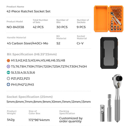 Screwdriver Set Ratchet Wrench 42 in 1 – image 12