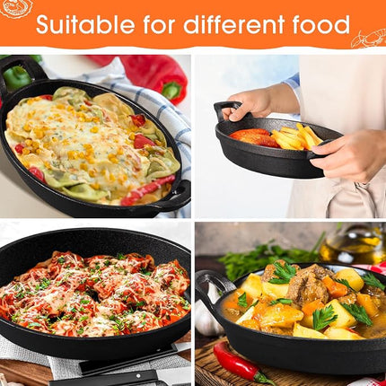 Small Cast Iron Skillet with Wooden Base, Cast Iron Cookware – image 10