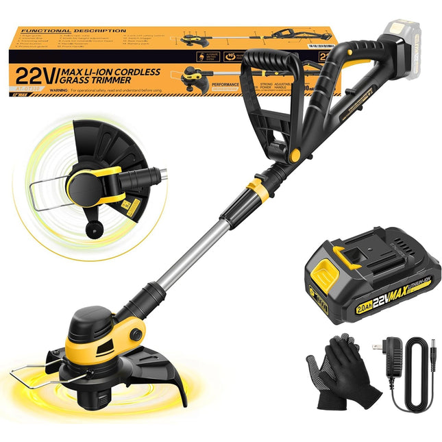 Electric Weed Eater Cordless, 2 in 1 Cordless String Trimmer and Lawn Edger, Weed Whacker with 90 Degree Pivoting Head_00