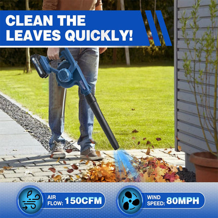 Cordless Leaf Blower with Battery and Charger, Battery Powered Leaf Blower for Lawn
