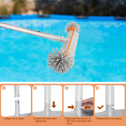 Heavy Duty Pool Brush Head, Nylon Pool Brushes for Walls and Tile with Aluminum Back and EZ Clips – image 14