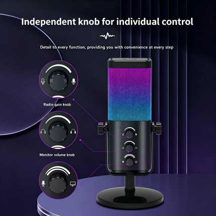 RGB Gaming Microphone, USB Microphone with Noise Reduction – image 10