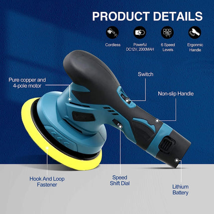 Cordless Car Polisher, Car Buffer Polisher with 6 Speeds – image 10