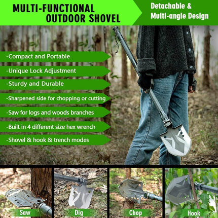 Folding Shovel Survival Multi Tool, Survival Kit with Camp Axe and Folding Saw #2