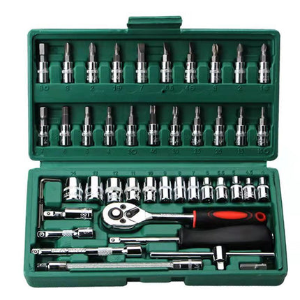 Socket Wrench Set, Socket Set with Ratchet Wrench and Screwdriver Bits