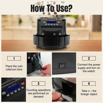Automatic Coin Counter Machine, Change Counter for Home and Business – image 11