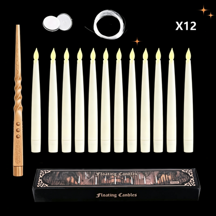 Flameless Taper Candles, Floating Candles with Magic Wand Remote – image 12