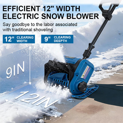 Electric Snow Shovel Cordless, Battery Powered Snow Blower for Driveway