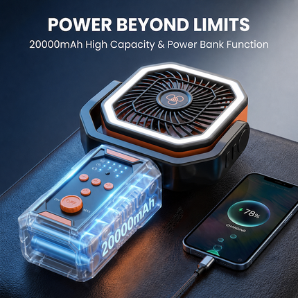 Portable Fan with Power Bank and Light, Outdoor Fan for Tent – image 10