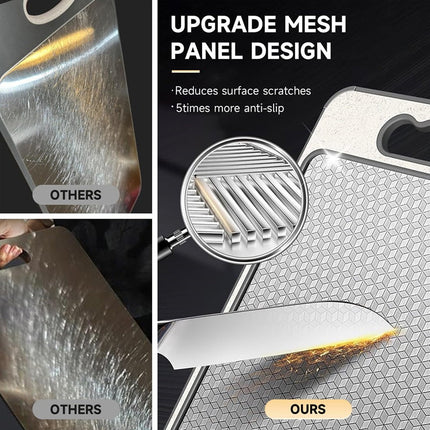 Stainless Steel Cutting Board, Double Sided Chopping Board with Juice Groove and Garlic Grinder for Meat and – image 11
